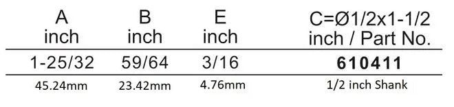 Arden Reversable Glue Joint Bit