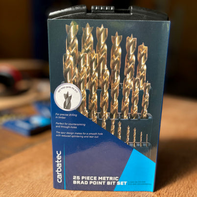 Carbatec 25 Piece Metric Brad Point Bit Set