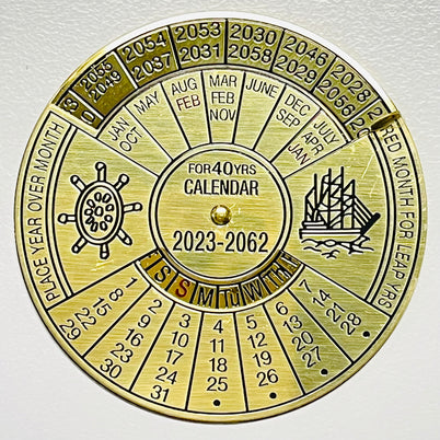 Carbatec 40 Year Brass Calendar
