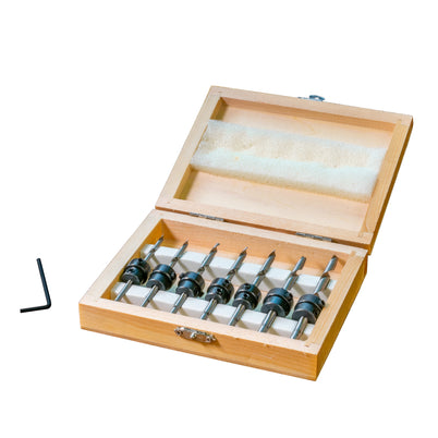 Carbatec 7 Piece Countersink Drill Bit Set
