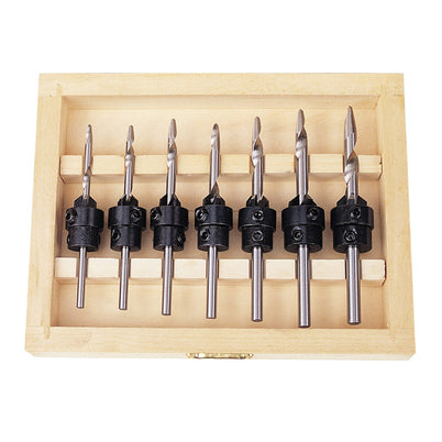 Carbatec 7 Piece Countersink Drill Bit Set