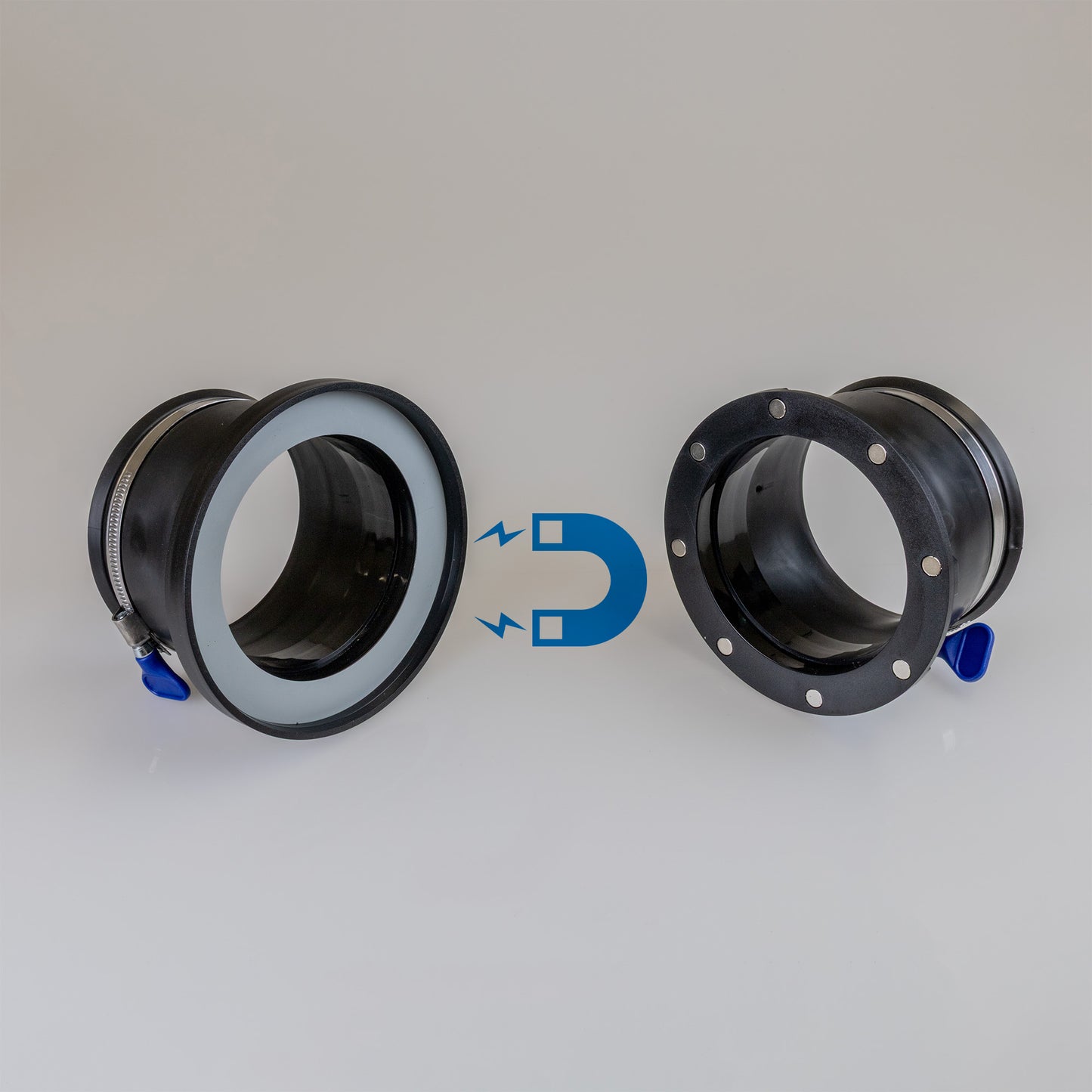 Carbatec Rubber Fitting Magnetic Dust Connector 100mm Magnet Side