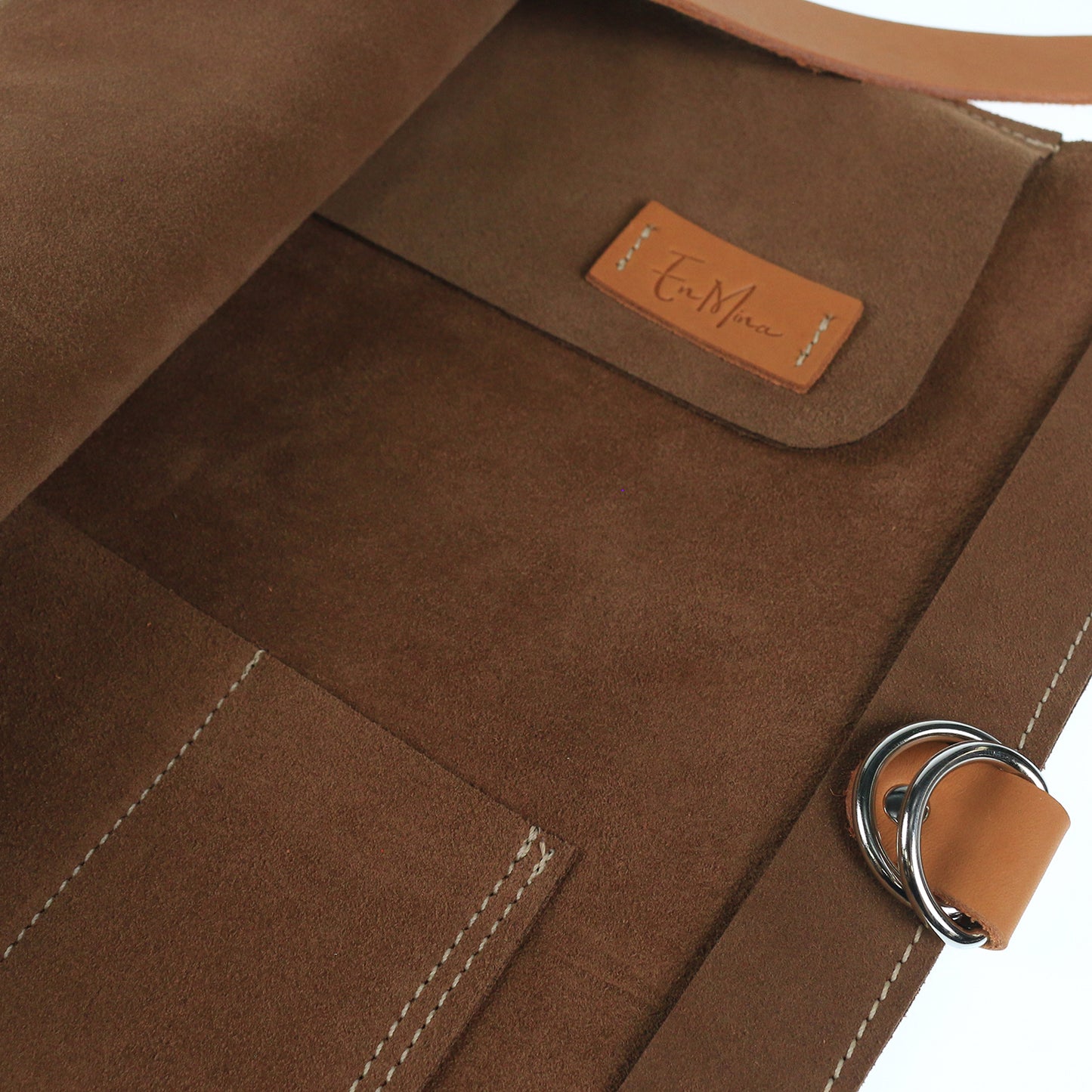 En Mina 12 Pocket Suede Chisel Roll