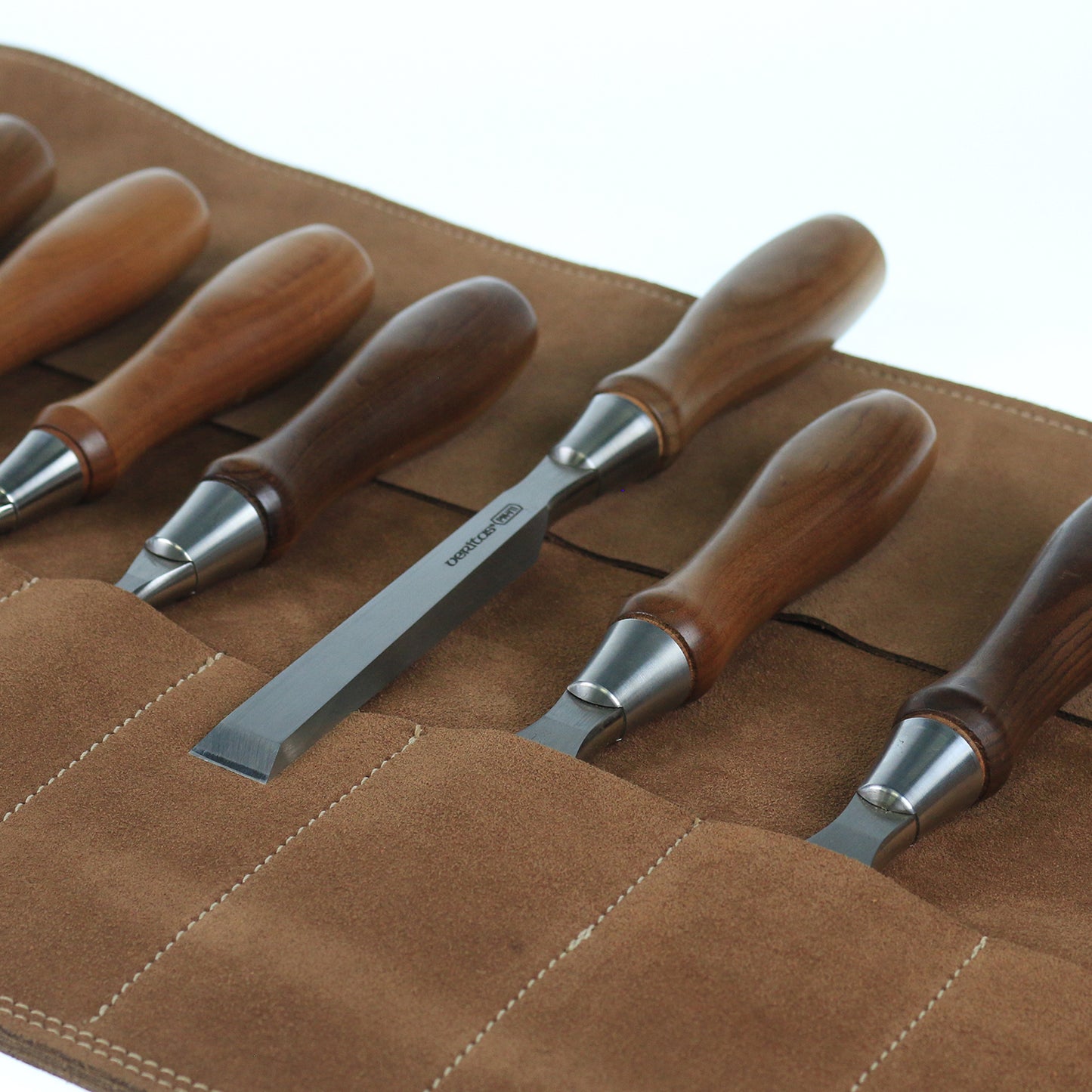 En Mina 12 Pocket Suede Chisel Roll