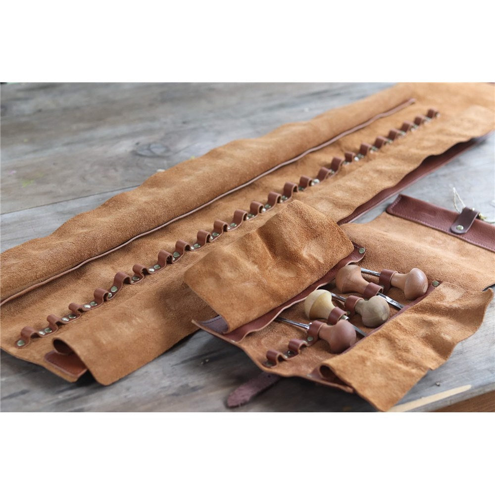 En Mina Palm Chisel Leather Roll 7 Slots