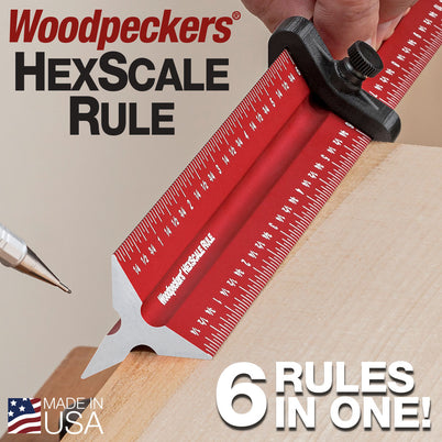 Woodpeckers HexScale Rule 600mm 24in with Stop HXSCL-24