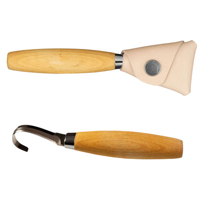 Mora Woodcarving Hook Knife with 13mm Radius - Left Hand with Leather Sheath