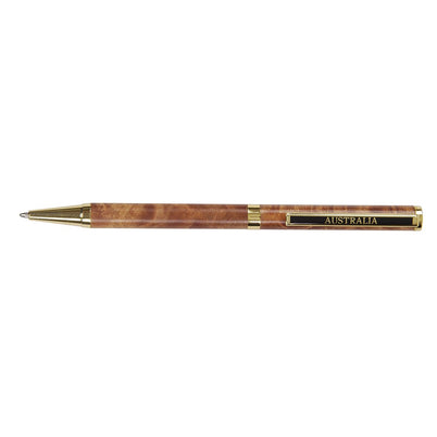 Carbatec Ball Point Pen Parts Gold Finish W/ 'Australia' Clip - 5 Pack