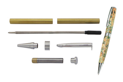 Carbatec Chrome Streamline Pen Kits - 5 Pack