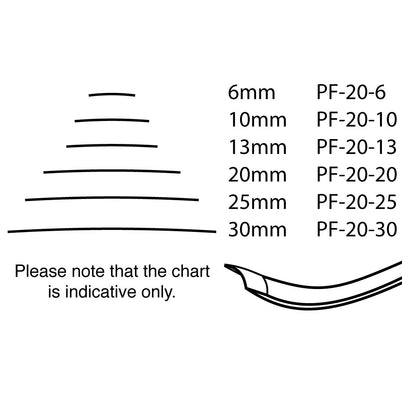 Pfeil Reverse Bent Gouge Chisel - 25mm - #20