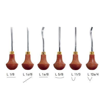 Pfeil Individual Lino Chisel - #1A sweep - Straight S/BENT - 8mm