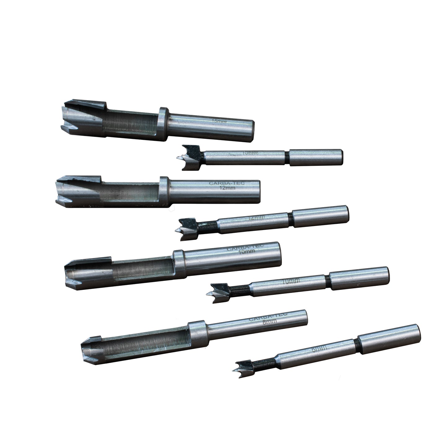 Carbatec Drill & Barrel Plug 8pce cutter Set - Small