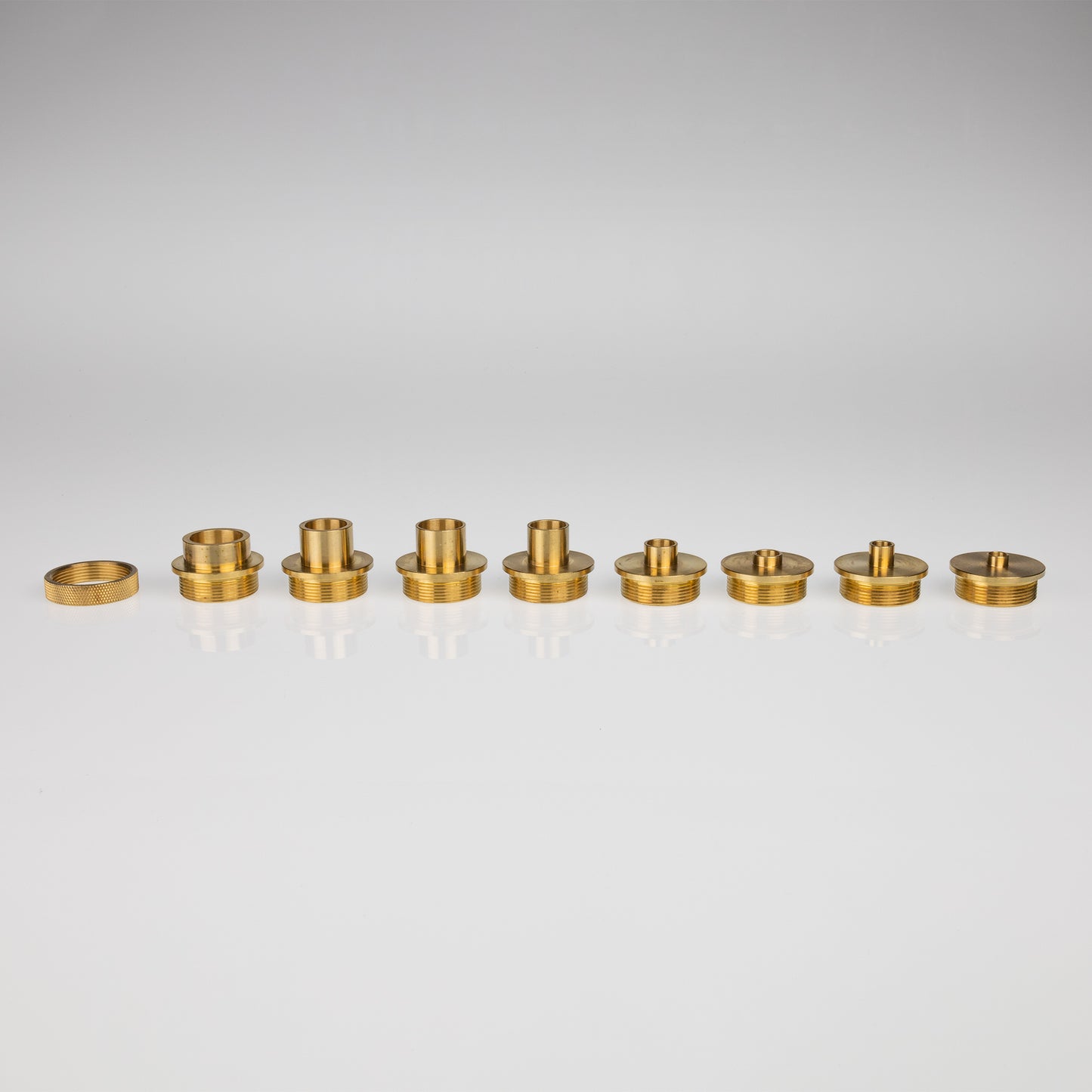 Carbatec Router Template Guide Set – 9pce Solid Brass Guides - Imperial