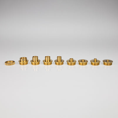 Carbatec Router Template Guide Set – 9pce Solid Brass Guides - Imperial