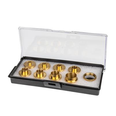 Carbatec Router Template Guide Set – 9pce Solid Brass Guides - Metric