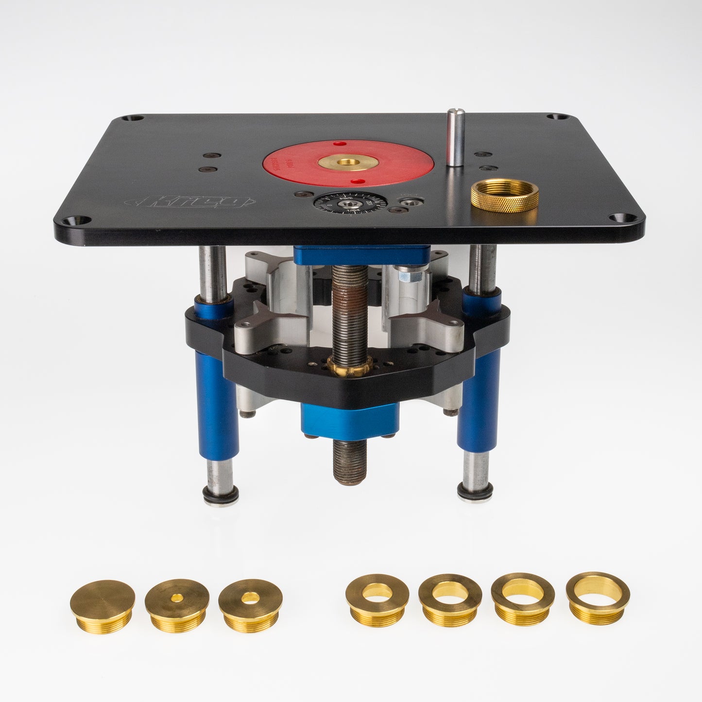 Carbatec Router Plate Insert Set – 9pce Solid Brass Inserts