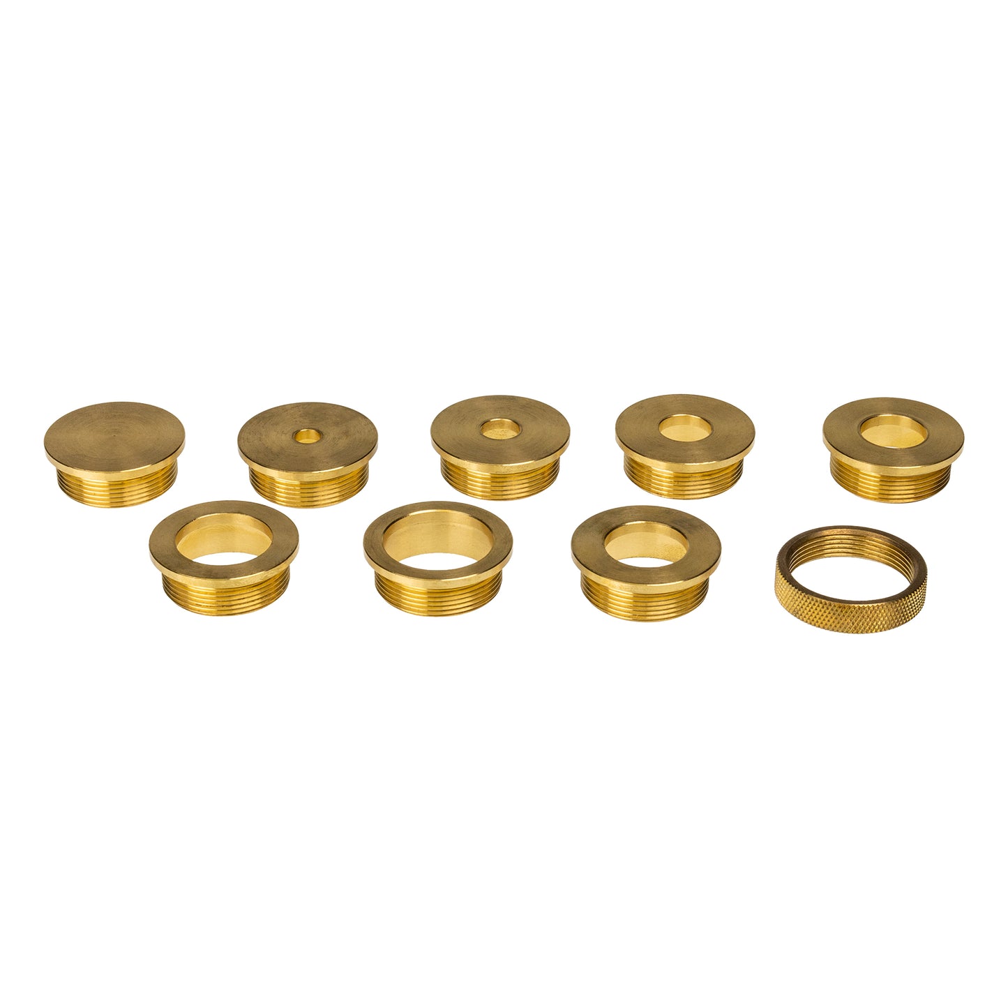 Carbatec Router Plate Insert Set – 9pce Solid Brass Inserts