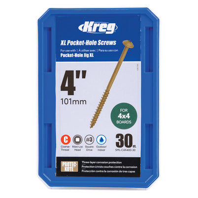 Kreg XL Pocket-Hole Screws 102mm - 30 Count