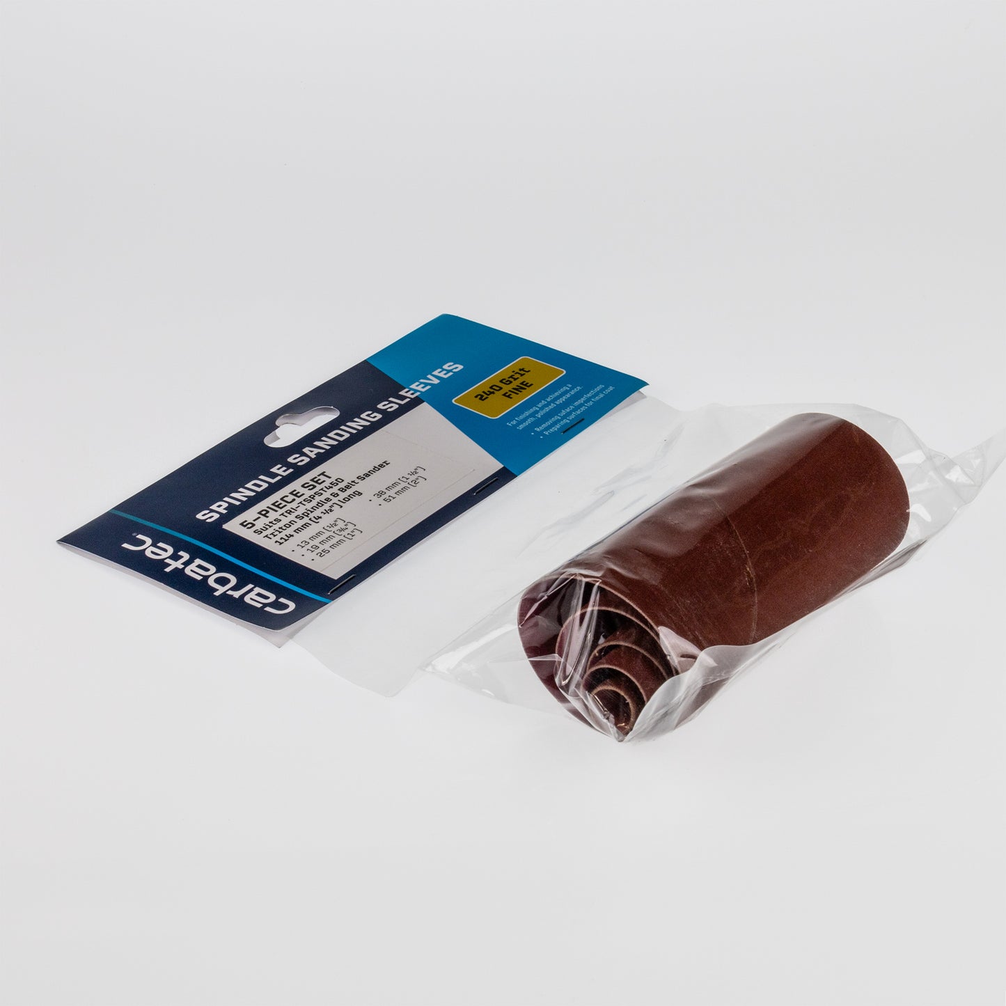 Carbatec 5Pce Sanding Sleeves 240 Grit to suit Triton TSPST450 Spindle Sander