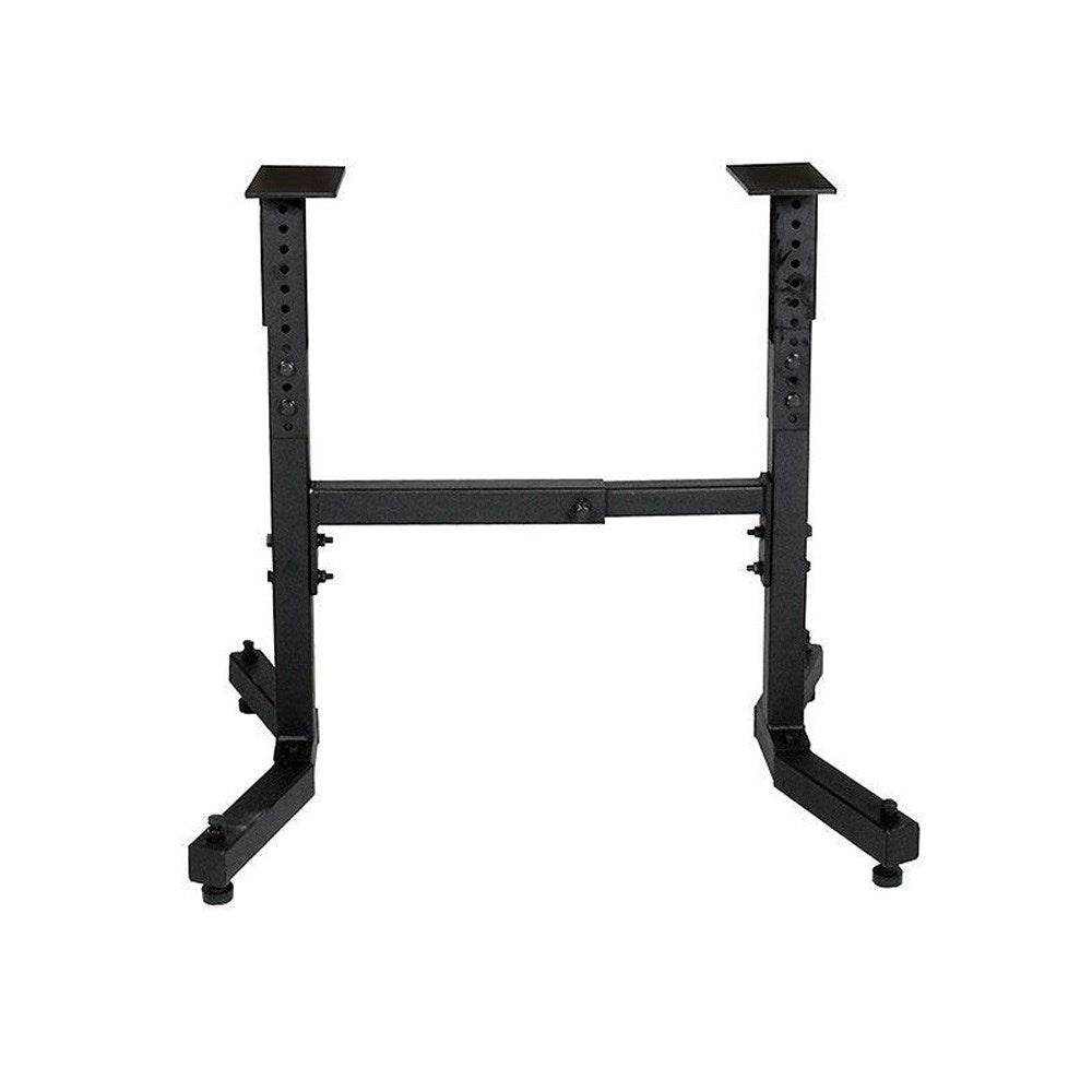 A black steel stand designed to convert a benchtop lathe to a free-standing unit, suitable for woodturning lathes.