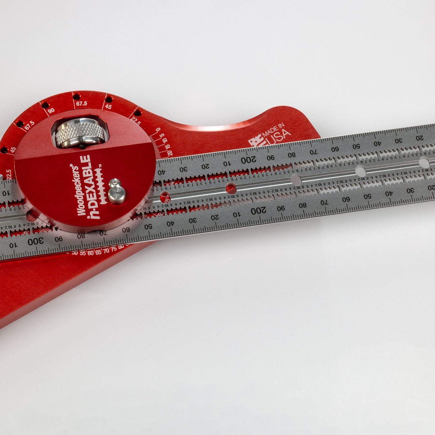Woodpeckers In-Dexable Protractor 450mm Blade and Rack-It I-PI8B-M