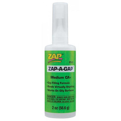 ZAP-A-GAP CA+ Medium Viscosity (2oz Bottle)  Cyanoacrylate 'Super' Glue