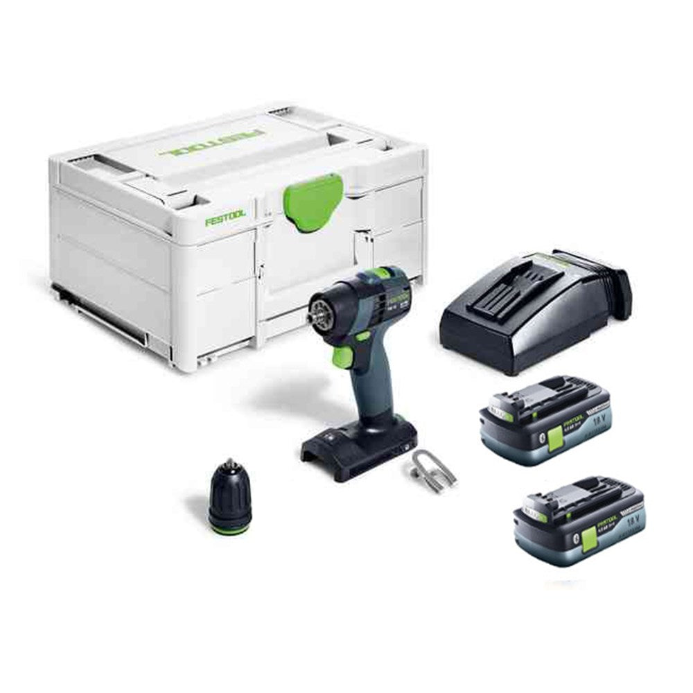 Festool TXS 18V Cordless Compact 2 Speed Drill 4.0Ah HighPower Bluetooth Set in Systainer