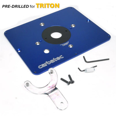 Carbatec Router Table Mount Plate - predrilled to suit Triton TRA001 router