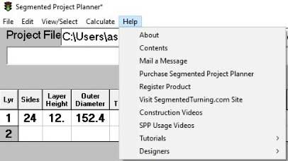 Basics in Designing a Segmented Bowl Help Menu